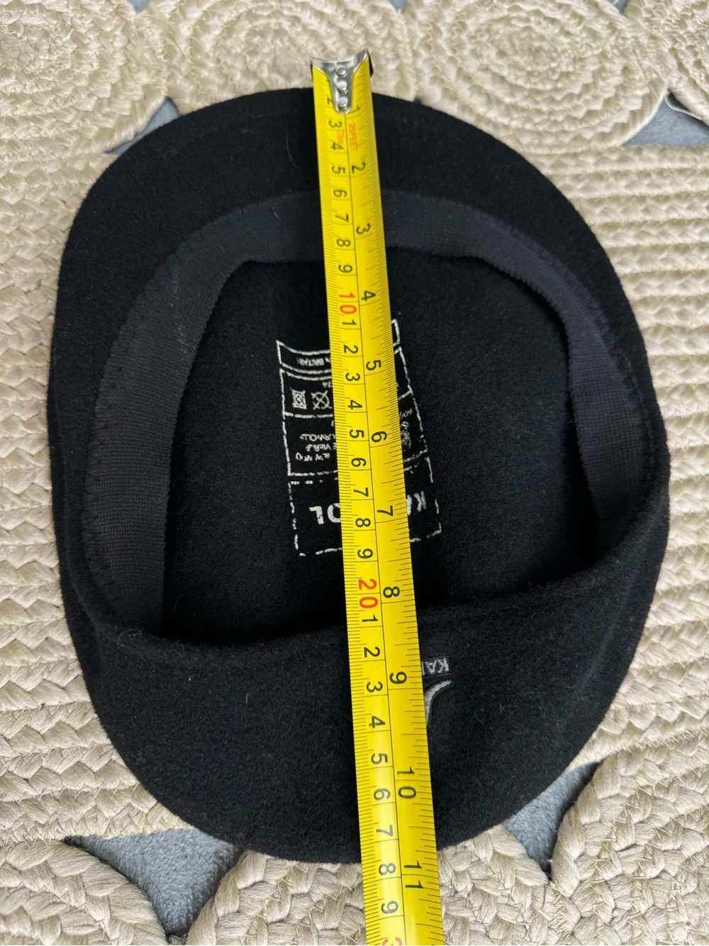 Kangol Wool 504 Black Flat Cap Beret Hat Size Large